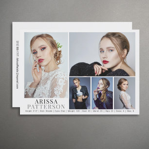 Model Actor Comp Card 6 Photo 5x7