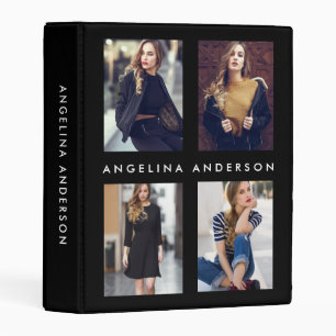 Model Actor Comp Card Binder Black - Name Side