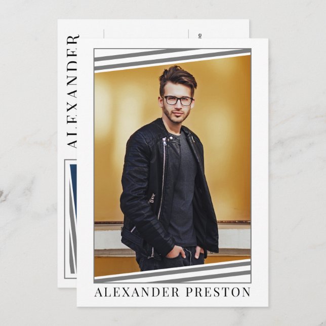 Model Actor Comp Card Zed Card 2 Photo 5x7 (Front/Back)