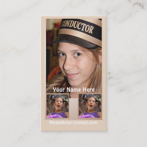 Customizable Model- Actor Headshot Business Card