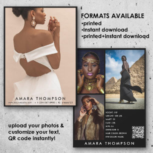 Model Actor Modeling Comp Card 4 Photo QR Code