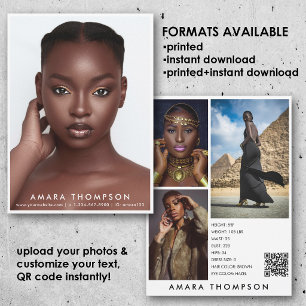 Model Actor Modeling Comp Card 4 Photo QR Code