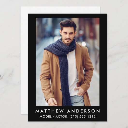 Model Actor Photo Card - Black (Front/Back)