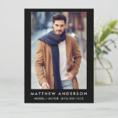 Model Actor Photo Card - Black (Standing Front)