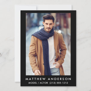 Model Actor Photo Card - Black