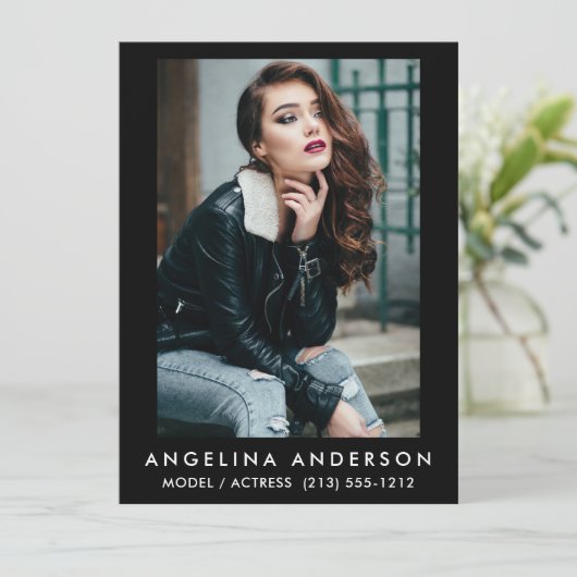 Model Actor Photo Card Black (Standing Front)