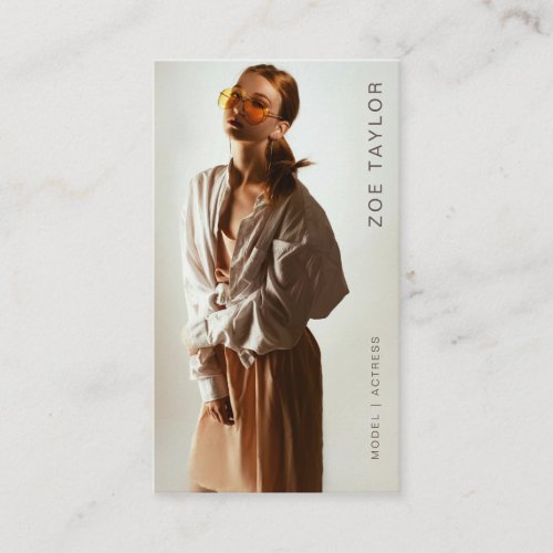 Model Actor Photo Modern Minimalist Business Card