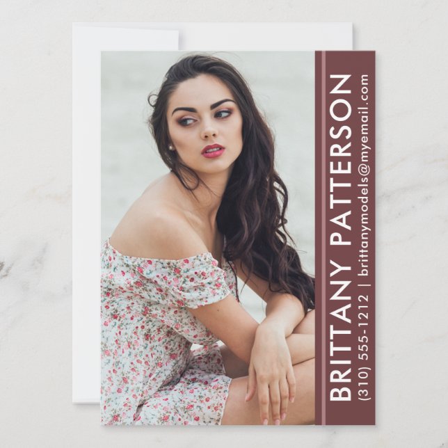 Model Actor Photo Pro Comp Card Rust Stripe (Front)