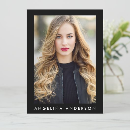 Model Actor Photo Professional Comp Card Black (Standing Front)