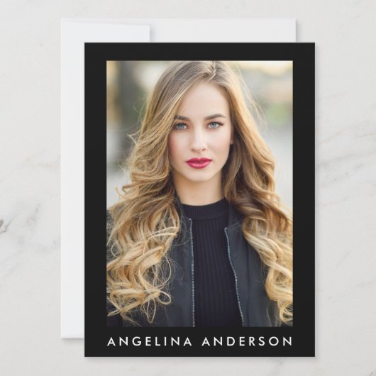 Model Actor Photo Professional Comp Card Black (Front)