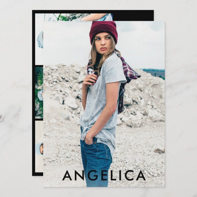 Model Actor Photo Professional Comp Card Blk (Front/Back)