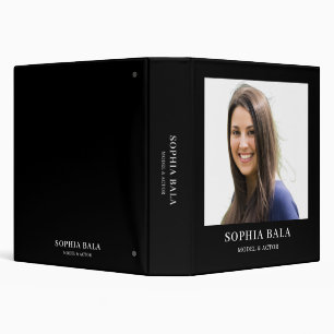 Model & Actor Portfolio Black Design 3 Ring Binder