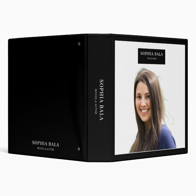 Model & Actor Portfolio Charcoal Minimal 3 Ring Binder (Background)