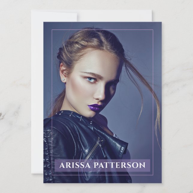 Model Actor Pro Comp Card 1 Photo Violet (Front)