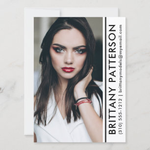 Model Actor Pro Photo Comp Card White Stripe