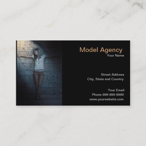 Customizable model agency business cards