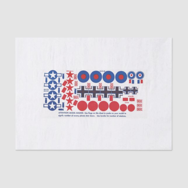Model airplane insignia, WWII peanut-size Tissue Paper (Front)