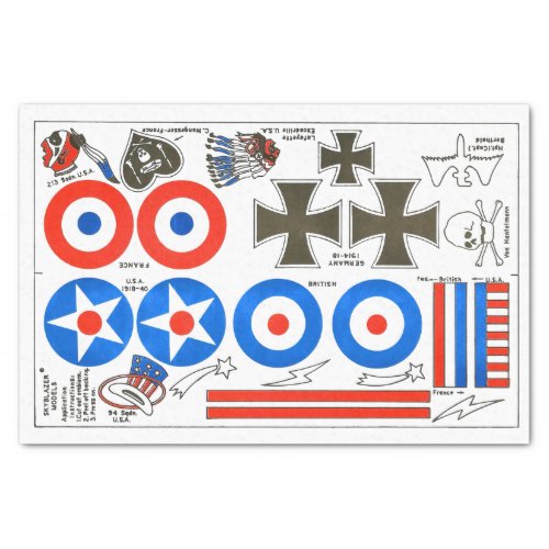 Model airplane national insignia WWI FAC size Tissue Paper