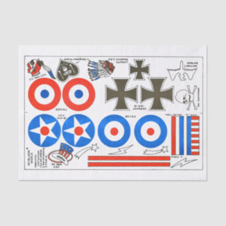 Model airplane national insignia, WWI FAC size Tissue Paper