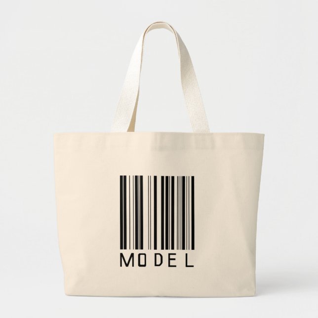 Model Bar Code Large Tote Bag (Front)
