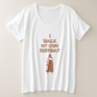 MODEL BEHAVIOR, White Pink Plus Size Short Sleeve T-Shirt