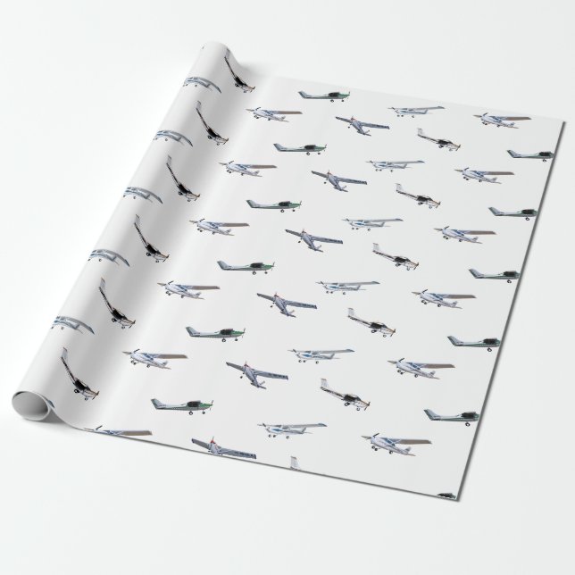 Model Cessna Aircraft in Flight Wrapping Paper (Unrolled)