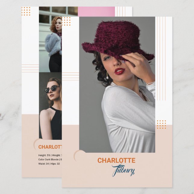 Model Comp Card Template (Front/Back)