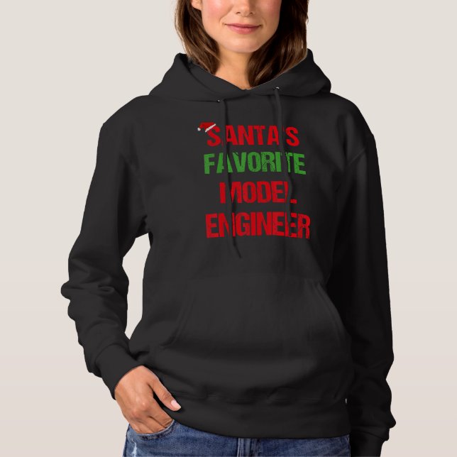 Model Engineer Funny Pajama Christmas Hoodie (Front)