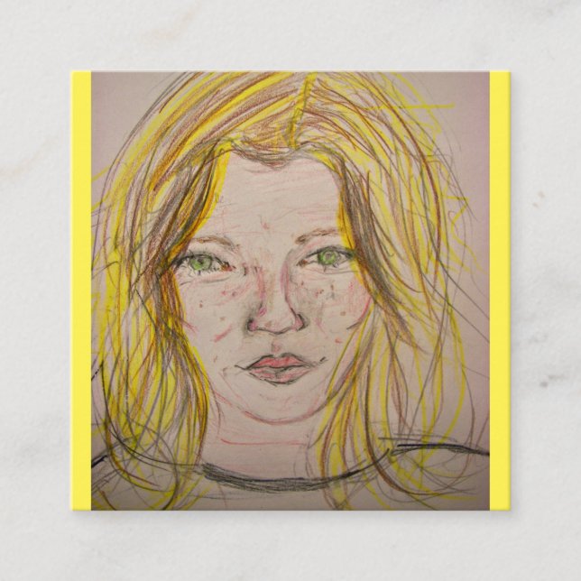 Model Girl  Square Business Card (Front)