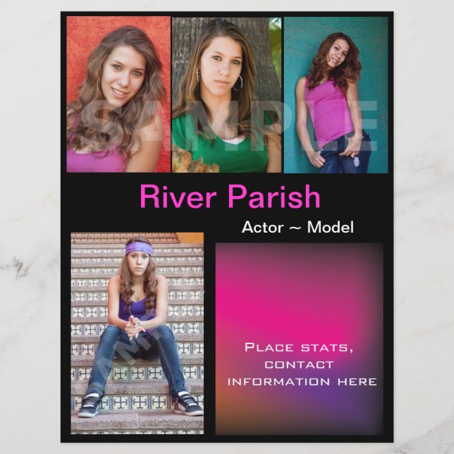 Model Headshot Comp Cards Template Flyer (Front)
