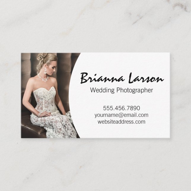 Model in Wedding Dress Business Card (Front)
