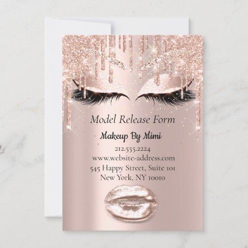 Model Makeup Release Form Rose Drips Eyes Invitation