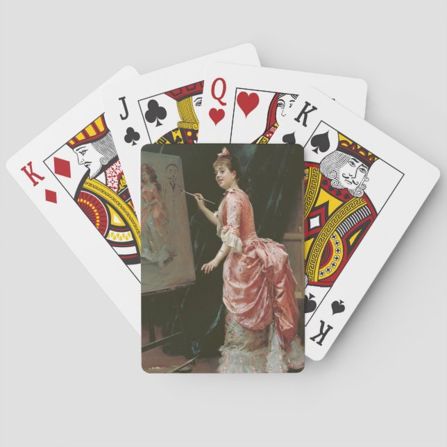 Model Making Mischief (by Raimundo de Madrazo) Poker Cards (Back)