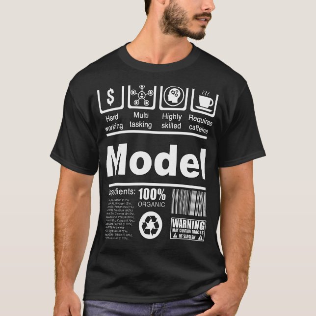 Model  Nutritional Facts  For Models and Influence T-Shirt (Front)