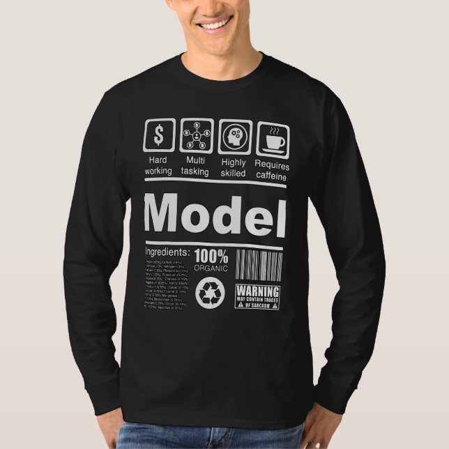 Model  Nutritional Facts  For Models and Influence T-Shirt (Front)