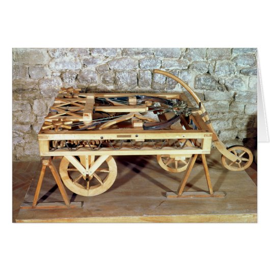 Model of a car driven by springs cards (Front Horizontal)