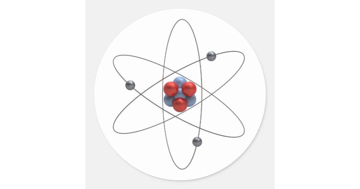 Model of a lithium atom classic round sticker | Zazzle