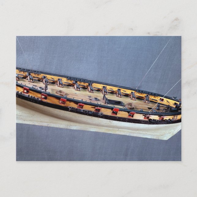 Model of a pirate ship, c.1810 postcard (Front)