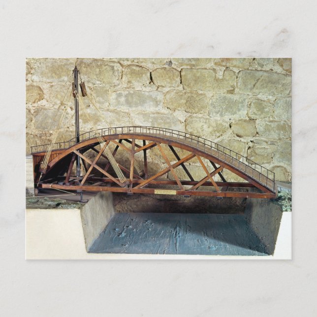 Model of a swing bridge postcard (Front)