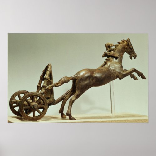 Model of a two horse chariot poster