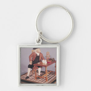Model of Benjamin Franklin  at his table Keychain