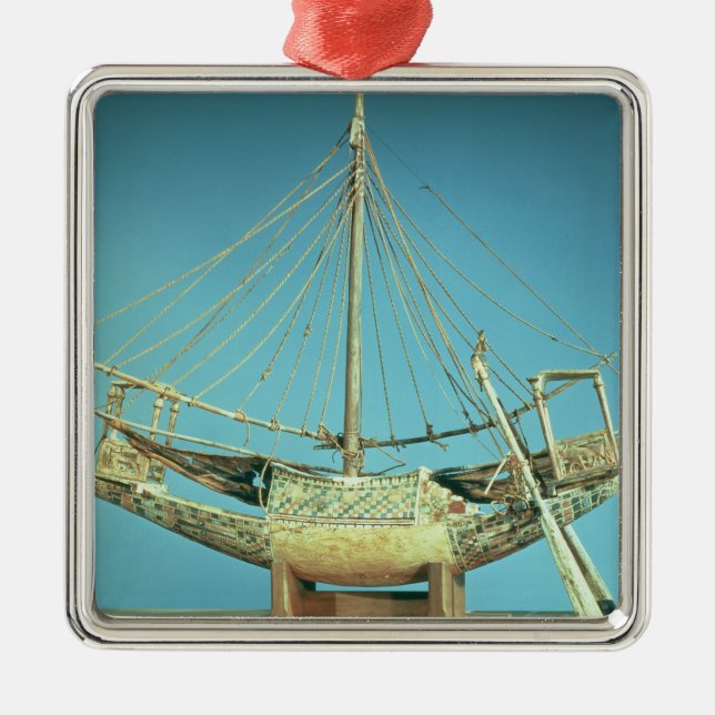 Model of one of the pharaoh's boats metal ornament (Front)