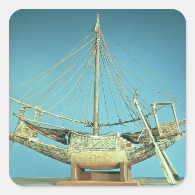 Model of one of the pharaoh's boats square sticker (Front)
