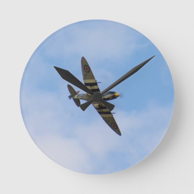 Model of Spitfire MK IX MK923 Round Clock (Front)
