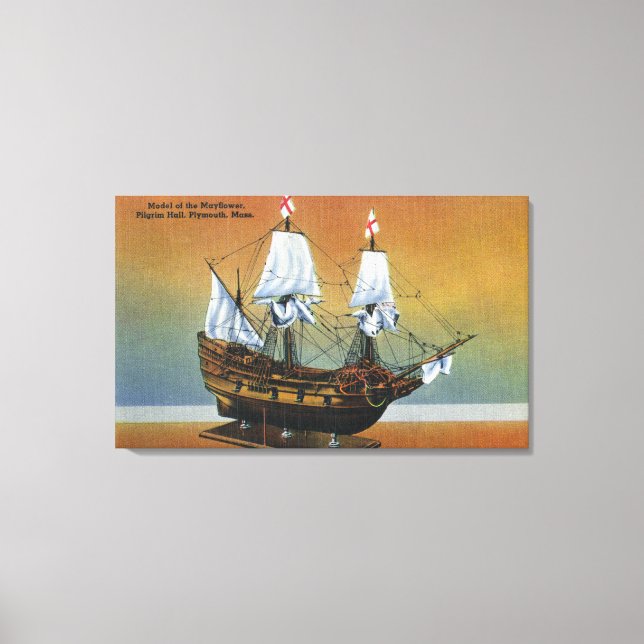 Model of the Mayflower in Pilgrim Hall View Canvas Print (Front)