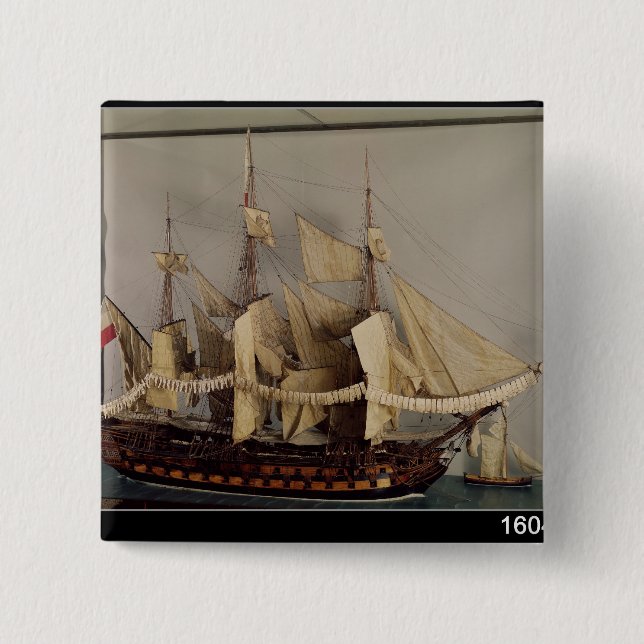 Model of the ship 'L'Achille' Button (Front)