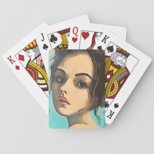 Model Pin Up Glamor Girl Playing Cards