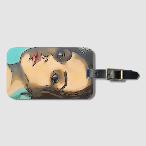 Model Pin Up Glamour Girl Luggage Tag