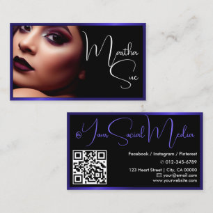 Model Purple Blue Black Influencer Photo Image Business Card