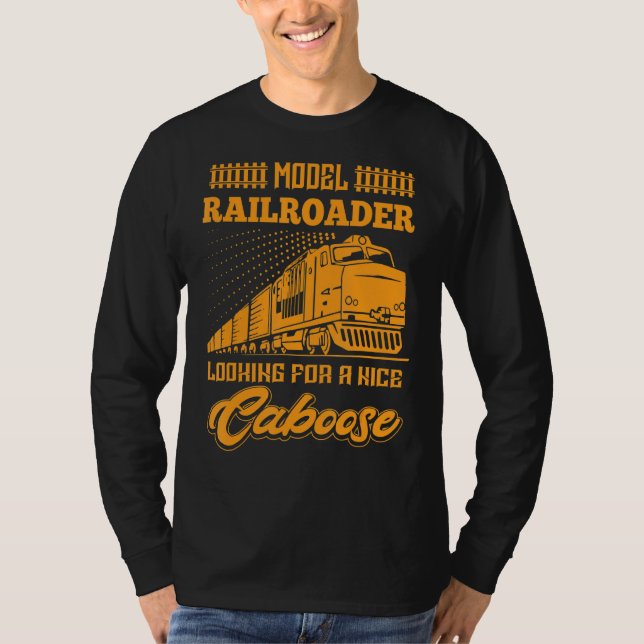 Model Railroader Model Train Locomotive Railroad R T-Shirt (Front)